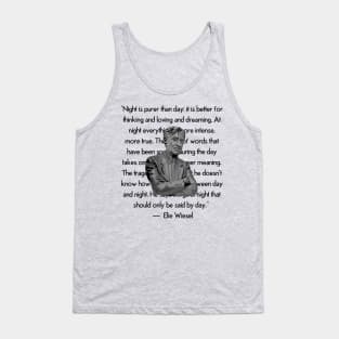 Elie Wiesel Portrait and Quote Tank Top